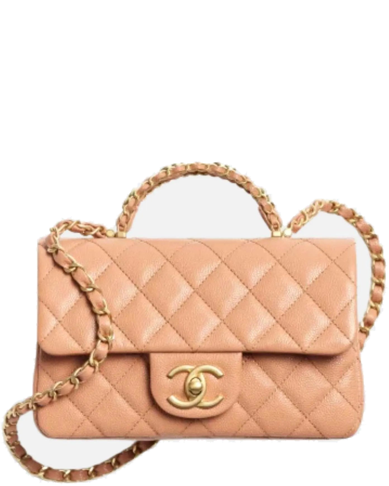 Mini Flap Bag With Handle In Shiny Grained Calfskin Chanel – Гарантія оригінальності
