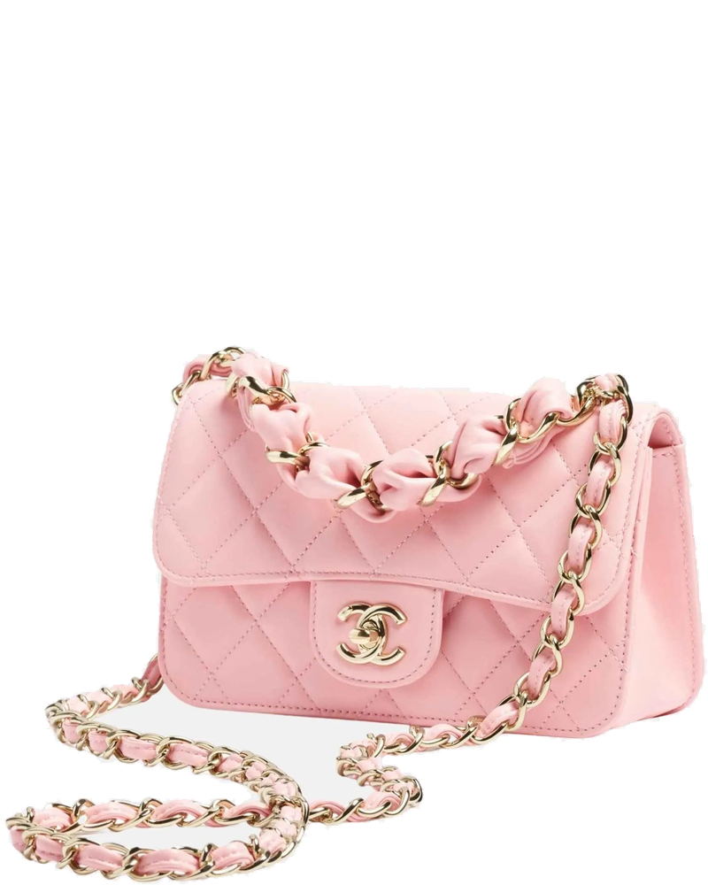Mini Flap Bag In Light Pink Shiny Lambskin Chanel оригінал – Купити в Україні