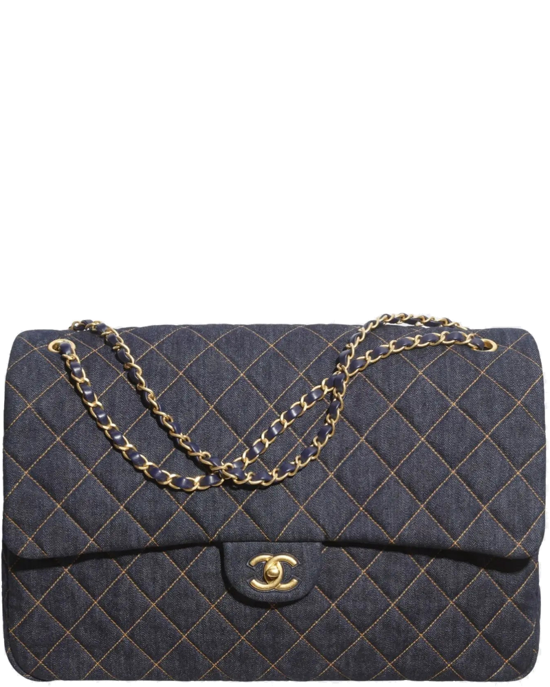 Оригінальна Maxi Flapbag Demin & Gold Tone Metal Chanel