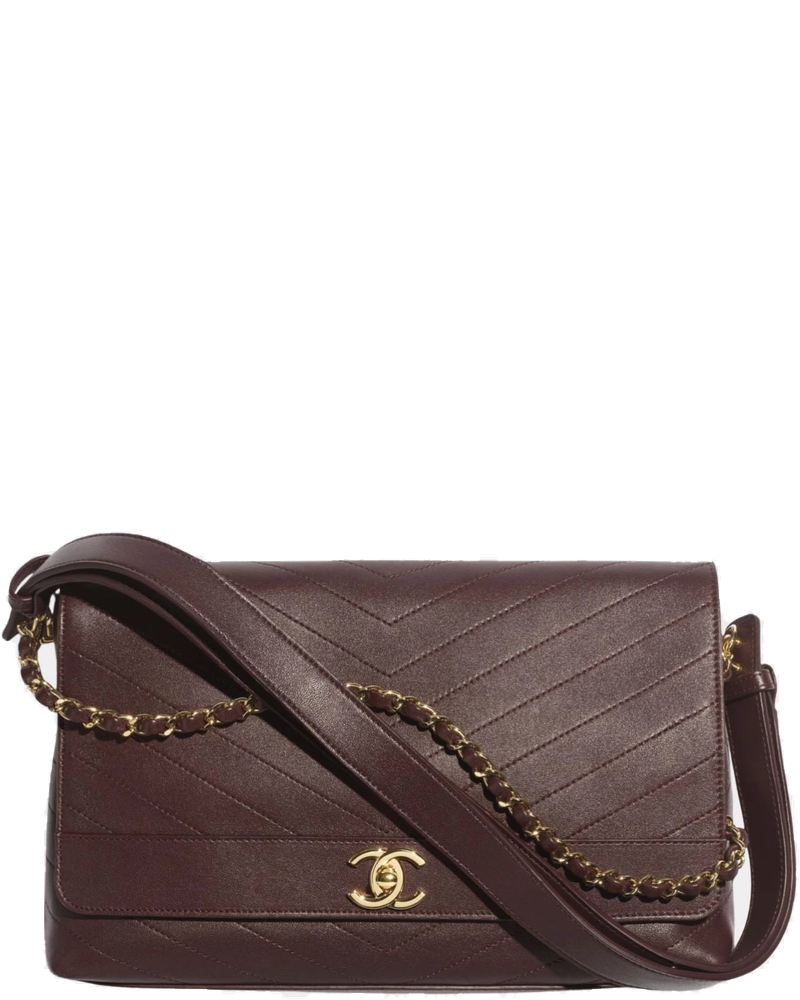 Maxi Flapbag Lambskin Dark Brown Chanel оригінал – Купити в Україні
