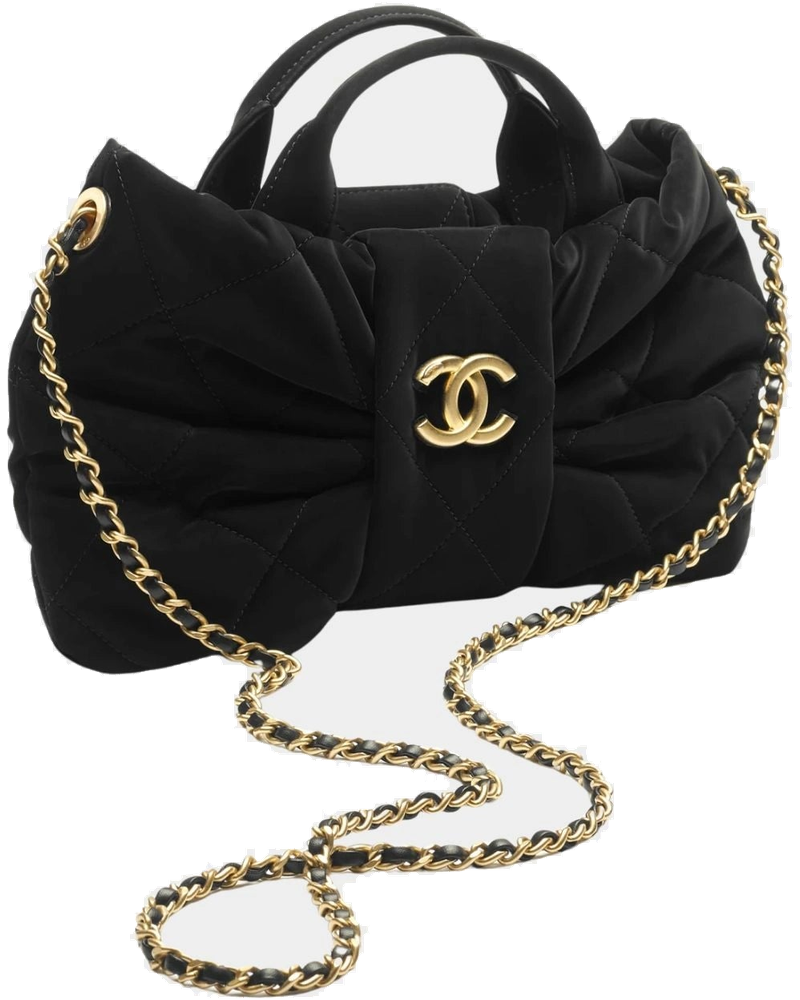 Mini Knot Bag Velvet Effect Nylon & Gold Metal Black Chanel оригінал – Купити в Україні