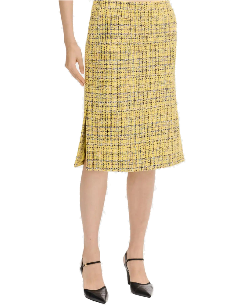 Оригінальна MIDI Skirt In Yellow Cotton Tweed Chanel