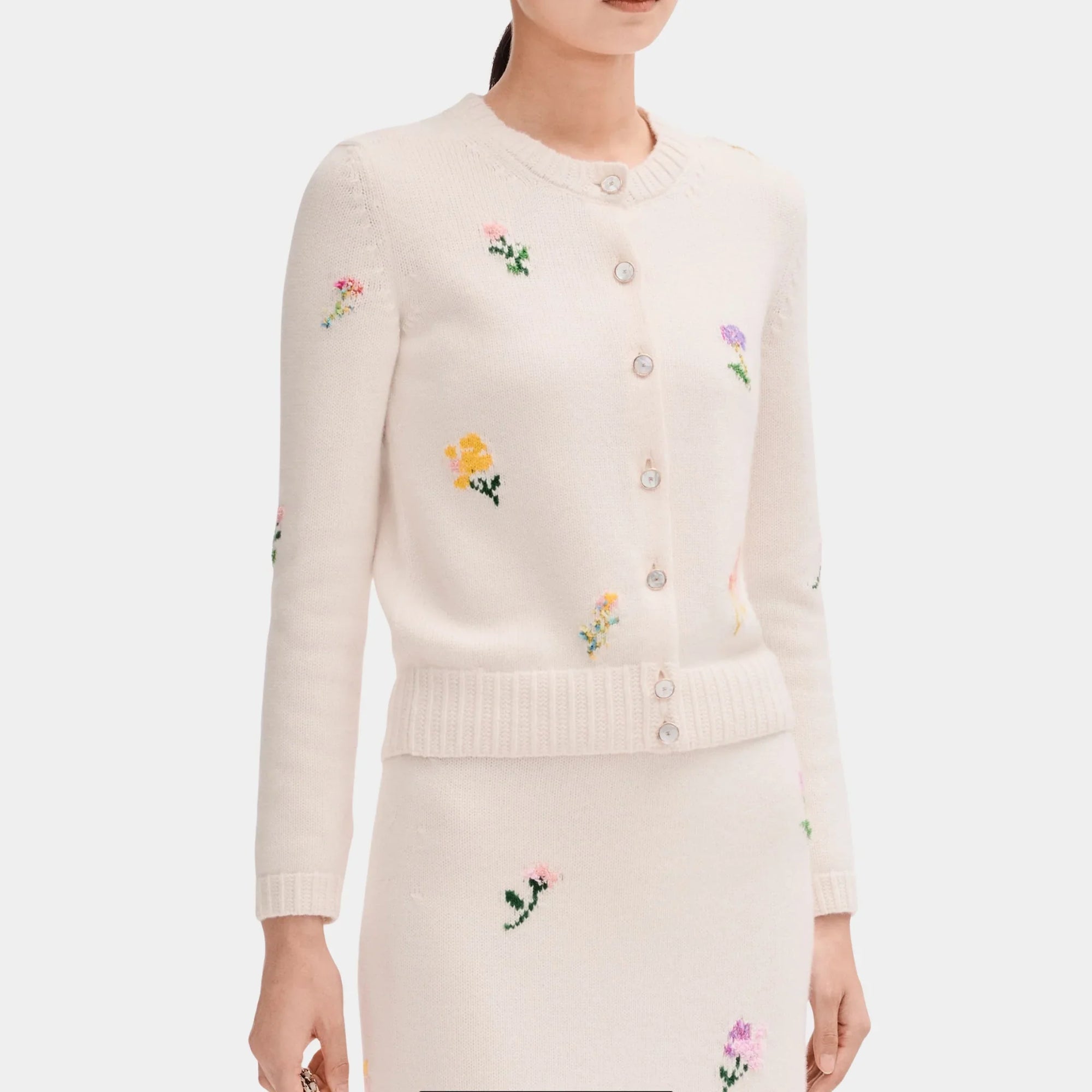 Оригінальна Ecru And Multicolor Cardigan In Cashmere And Cotton Chanel – боковий вид