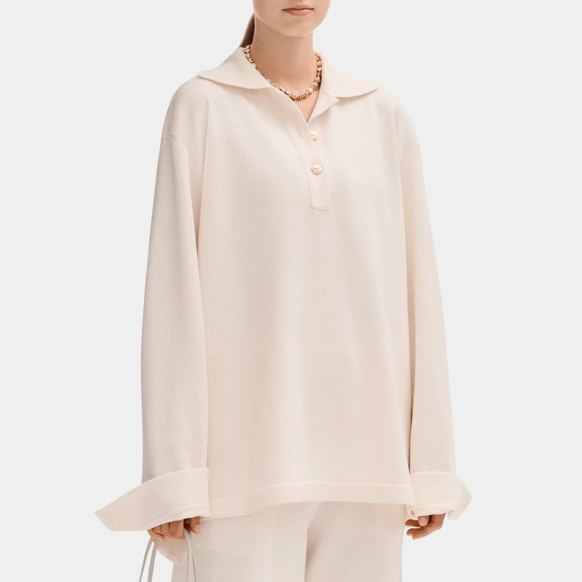 Оригінальна Ecru Polo In Silk And Cotton Chanel – боковий вид
