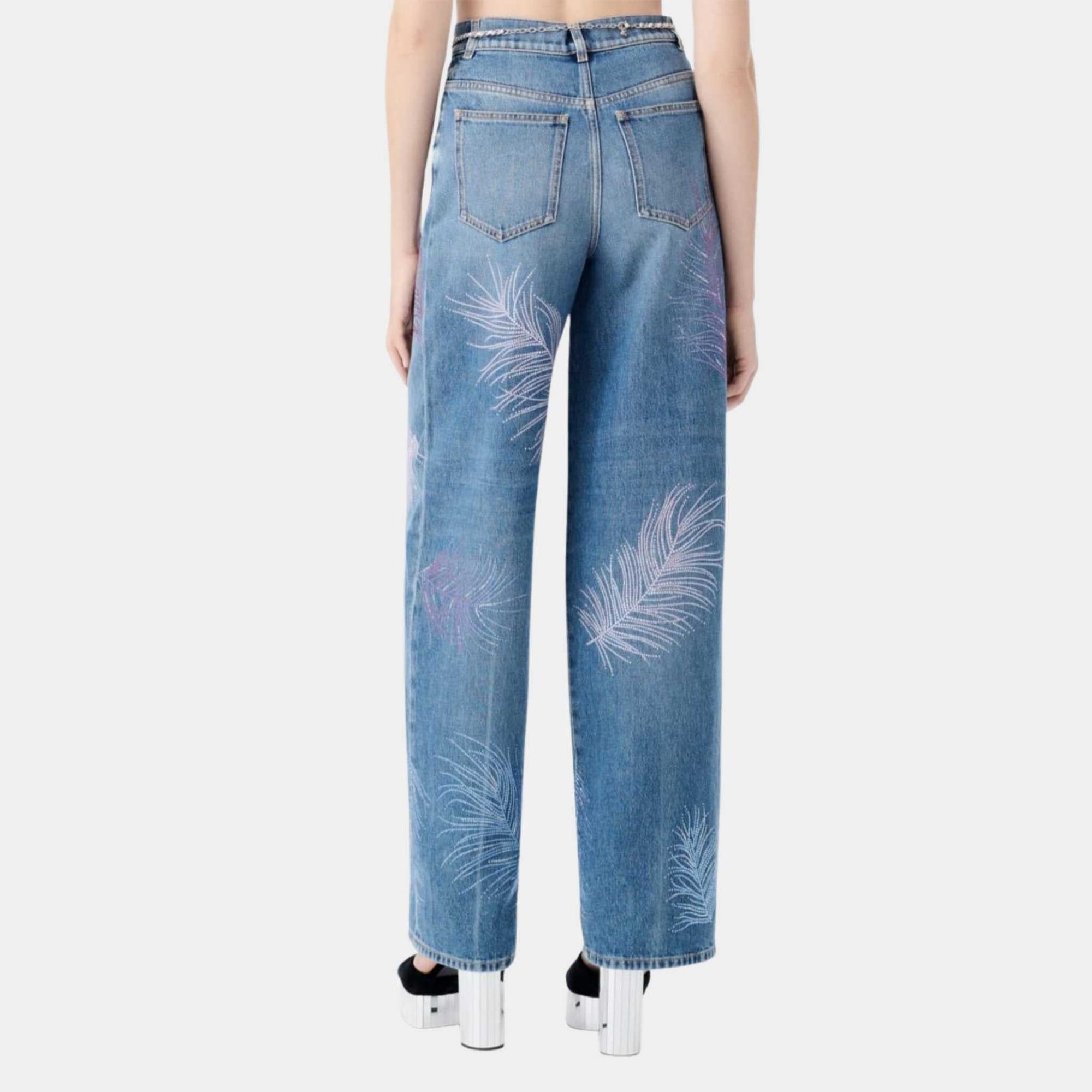 Embroidered Blue And Multicolour Denim Jeans Chanel – Гарантія оригінальності – вид ззаду