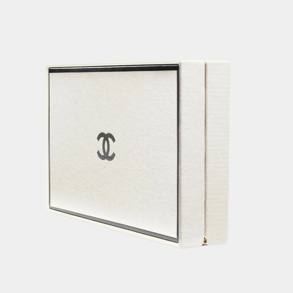 Evening Bag Box Printed Calfskin & Gold-Tone Metal Black & White Chanel – Гарантія оригінальності – вид ззаду