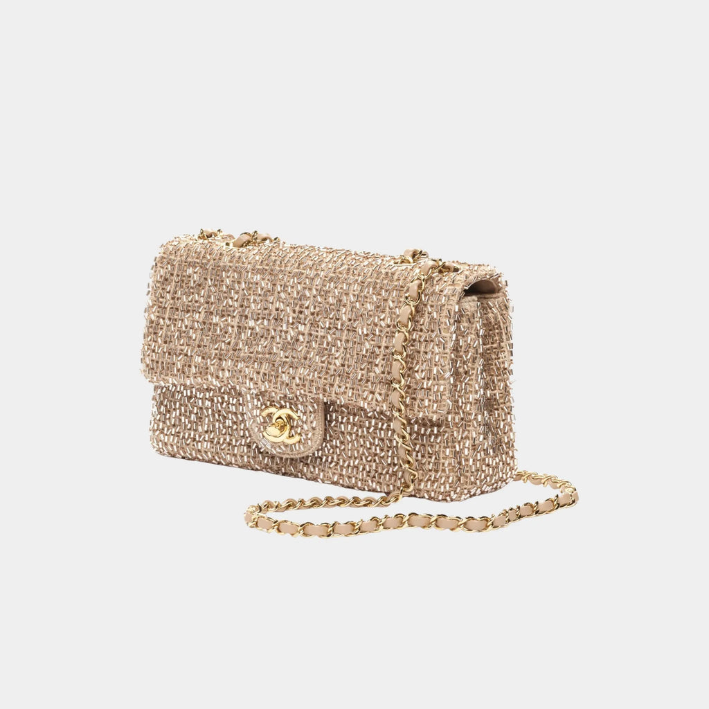 Evening Bag Mesh Beads & Gold-Tone Metal Golden Chanel оригінал – Купити в Україні – боковий вид