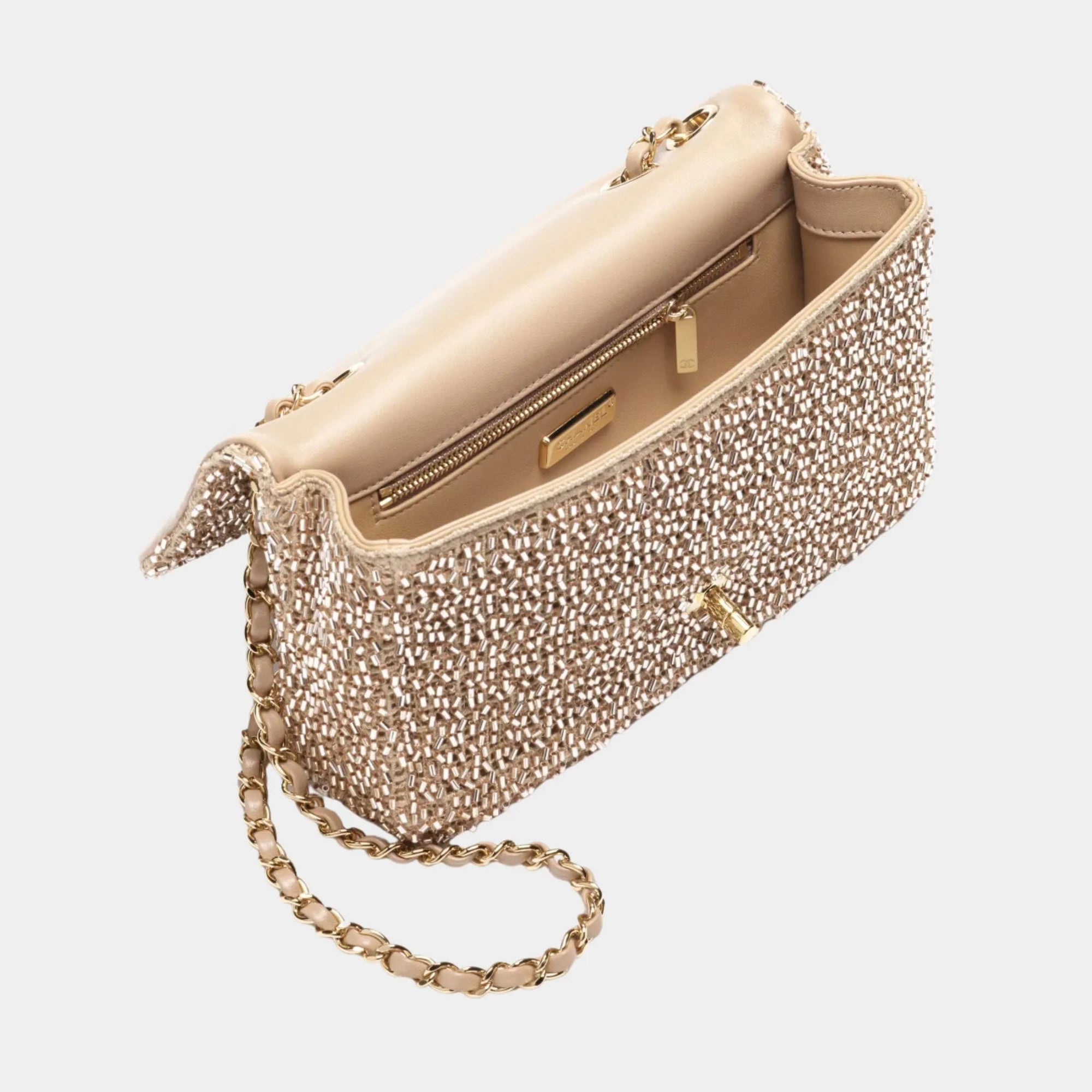 Evening Bag Mesh Beads & Gold-Tone Metal Golden Chanel оригінал – Купити в Україні – вид ззаду