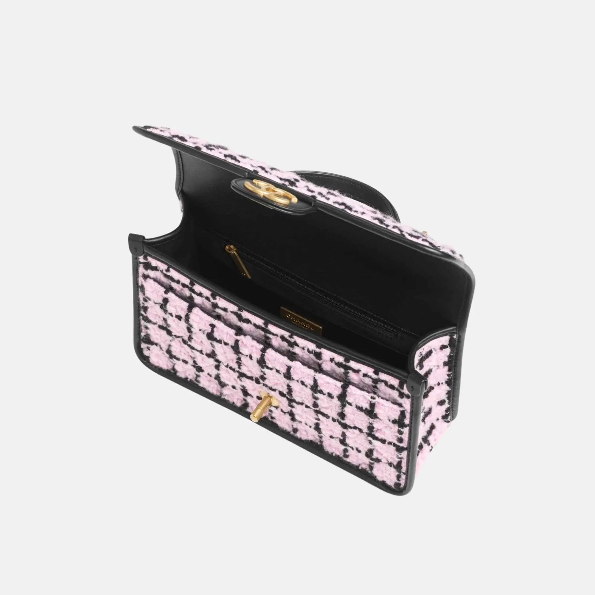 Flap Bag Top Handle In Wool Tweed And Calfskin Chanel – Гарантія оригінальності – вид ззаду