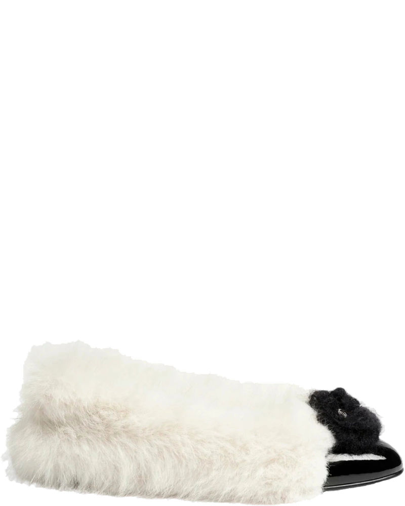 Оригінальна Ballet Flats In Mixed Fibers & Patent Calfskin Chanel