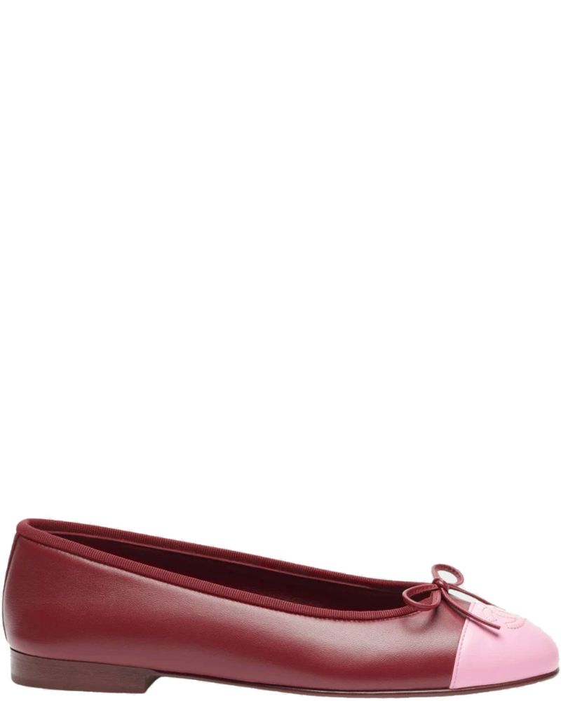 Ballet Flats In Lambskin Burgundy & Pink Chanel – Гарантія оригінальності
