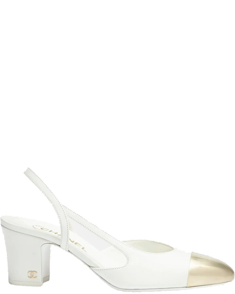 Оригінальна Slingback Heels In Calfskin And Metal Chanel