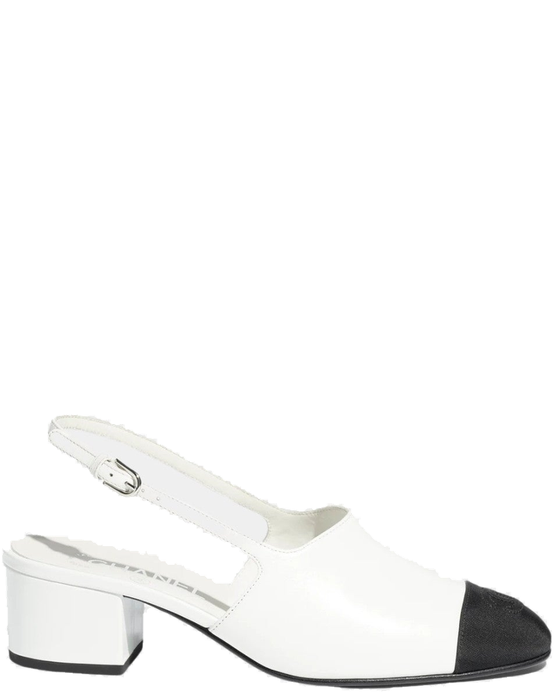 Slingbacks Goatskin Grosgrain White Black Chanel оригінал – Купити в Україні
