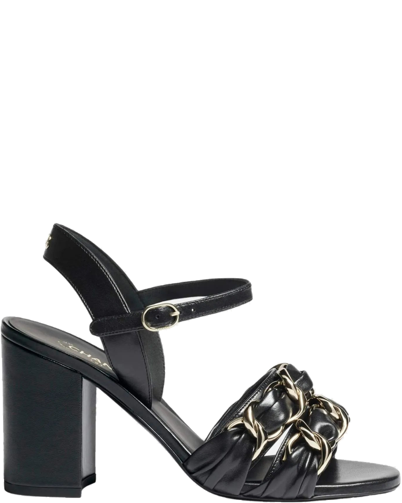 Heeled Sandals In Lambskin With Gold-Tone Chain Chanel оригінал – Купити в Україні