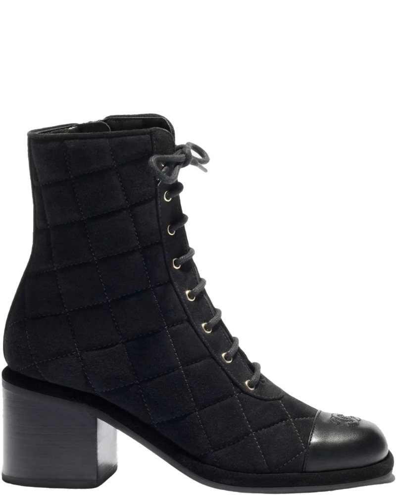 Оригінальна Lace Up Shoes In Velvet Calfskin And Calfskin Chanel