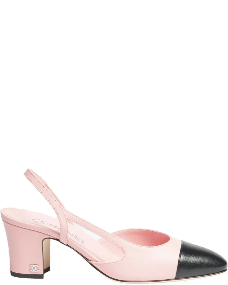 Slingbacks In Light Pink And Black Chanel оригінал – Купити в Україні