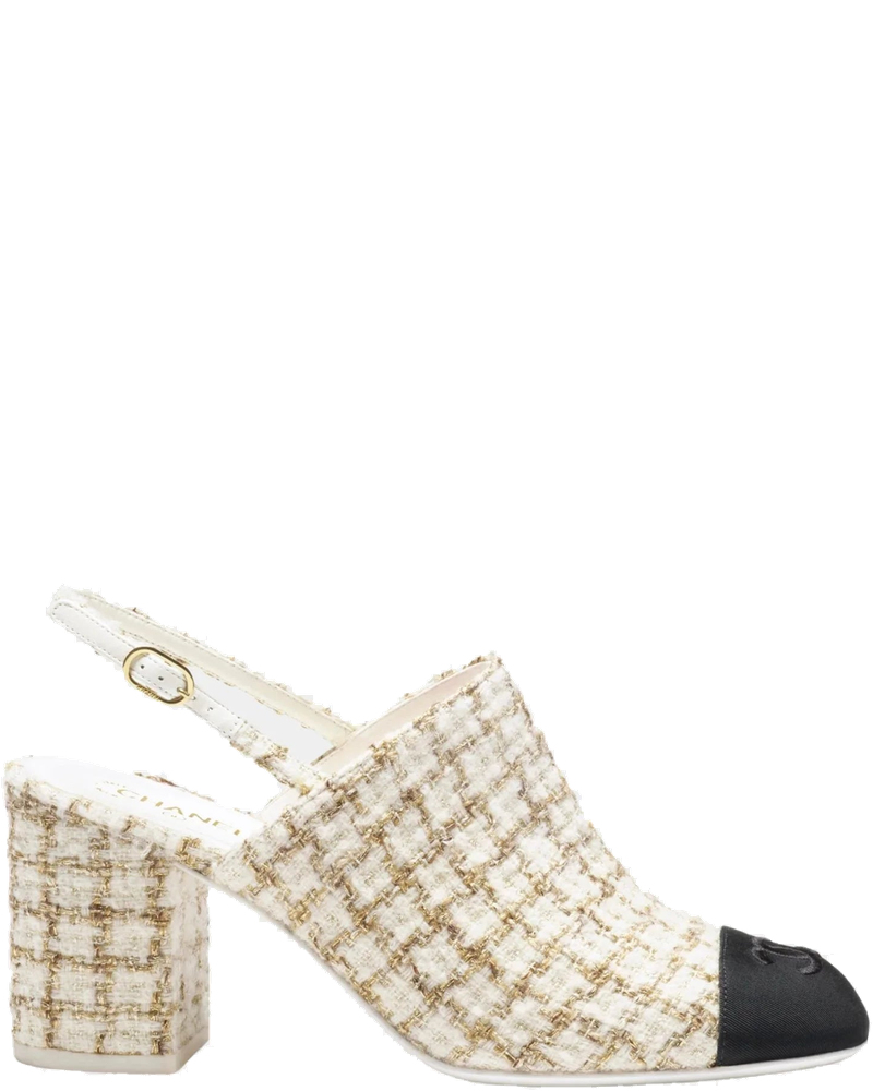 Slingbacks In Wool, Mohair Tweed & Grosgrain Chanel оригінал – Купити в Україні