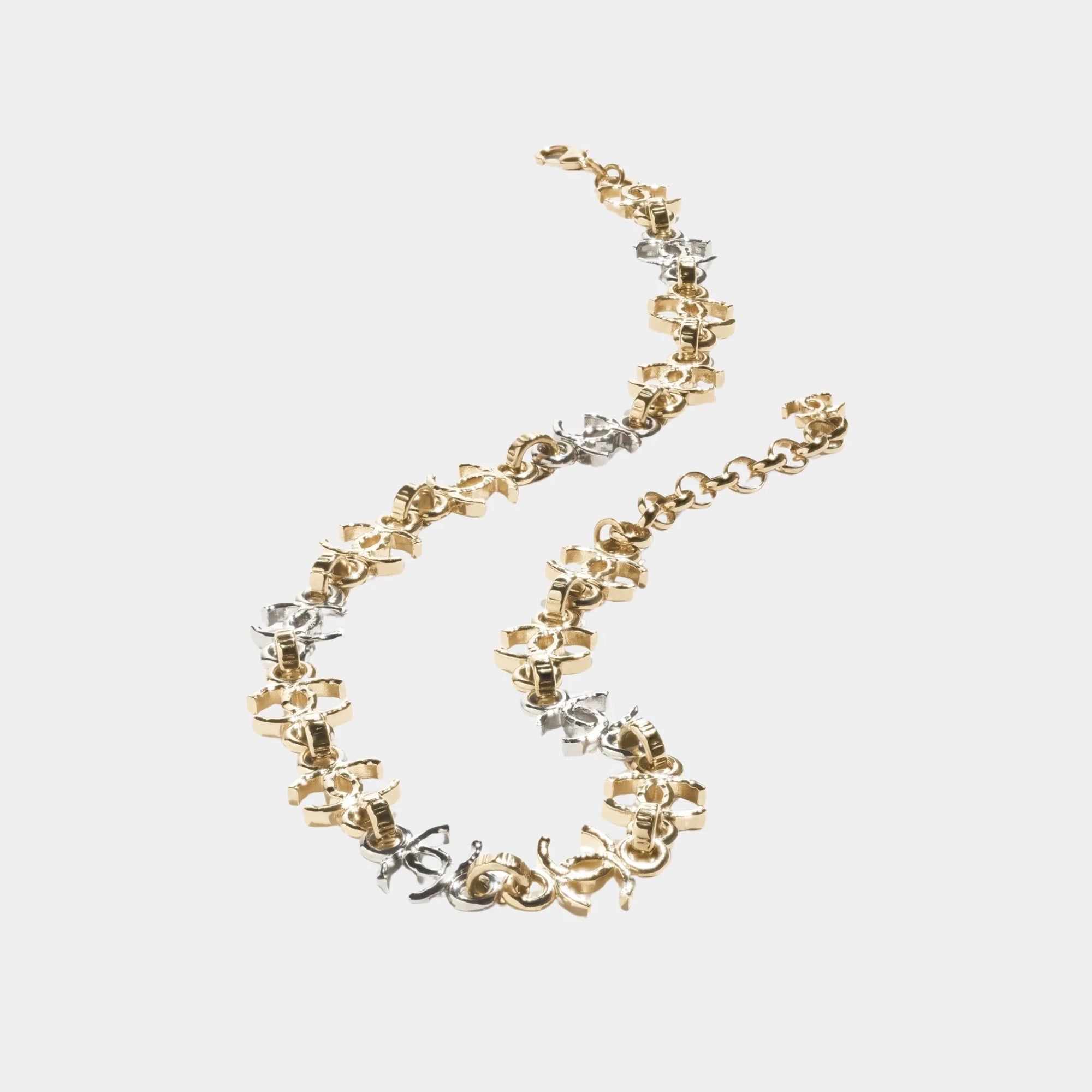 Gold And Silver Metal CC Chain Necklace Chanel – Гарантія оригінальності – вид ззаду