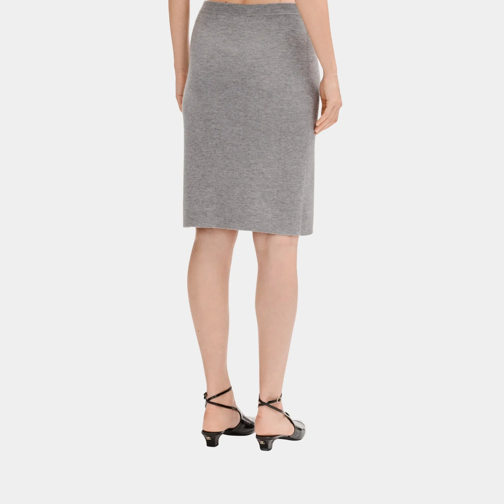 Grey MIDI Skirt In Cashmere And Silk Chanel оригінал – Купити в Україні – вид ззаду