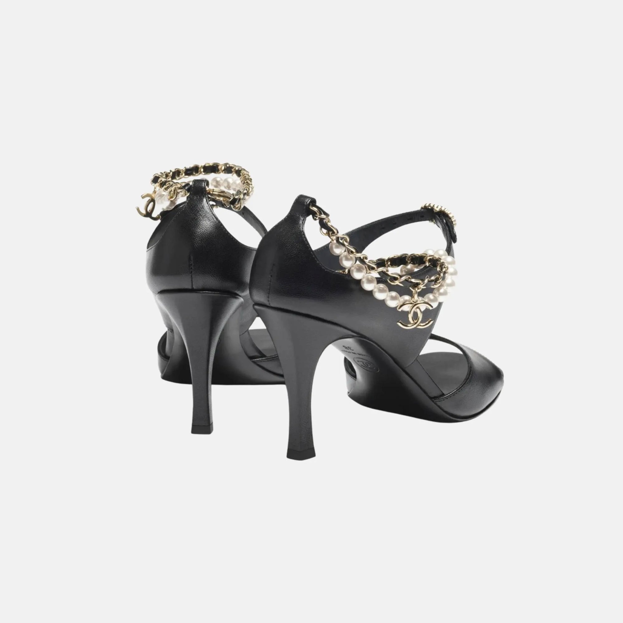 Heeled Sandals In Black Chanel оригінал – Купити в Україні – вид ззаду
