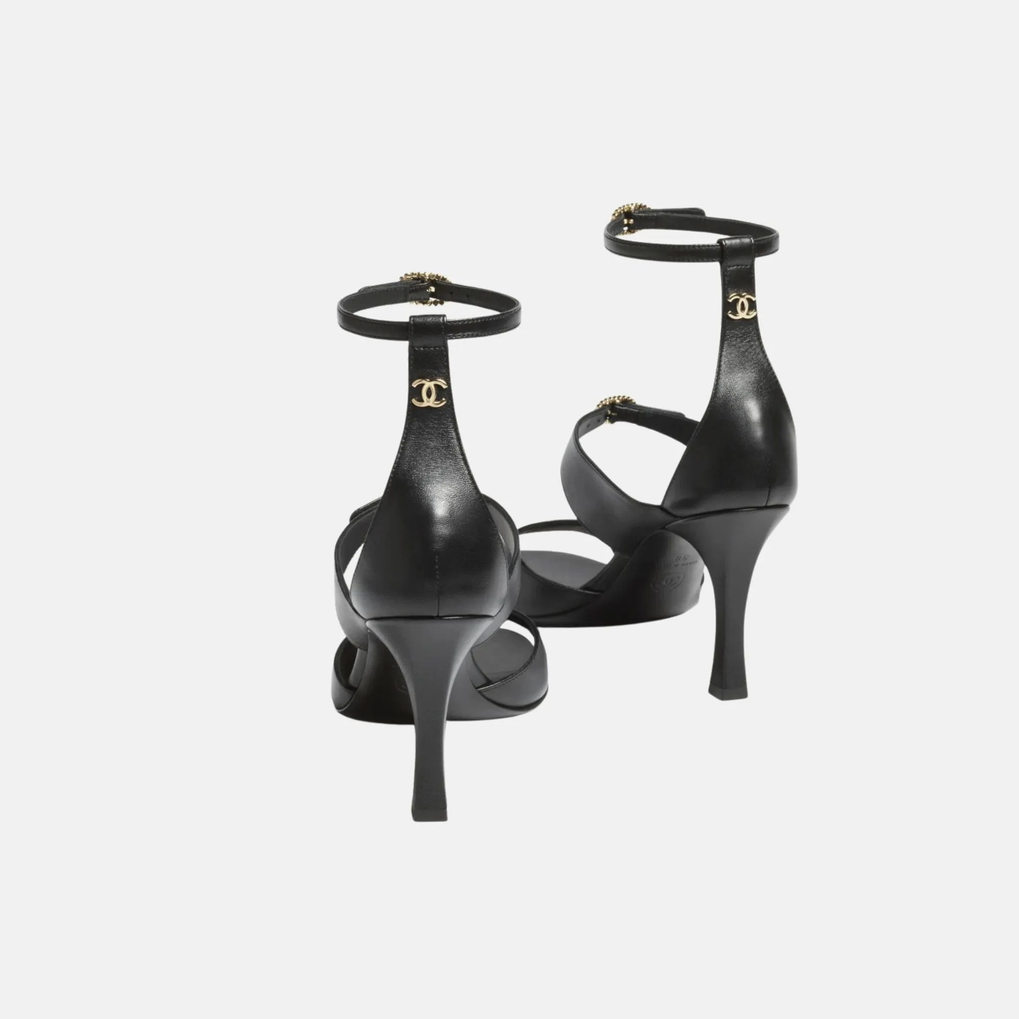 Heeled Sandals In Black Lambskin Chanel оригінал – Купити в Україні – вид ззаду
