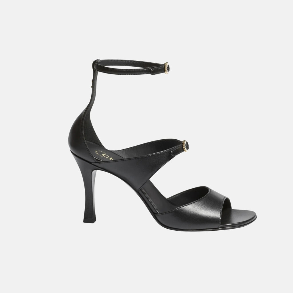 Heeled Sandals In Black Lambskin Chanel оригінал – Купити в Україні – боковий вид