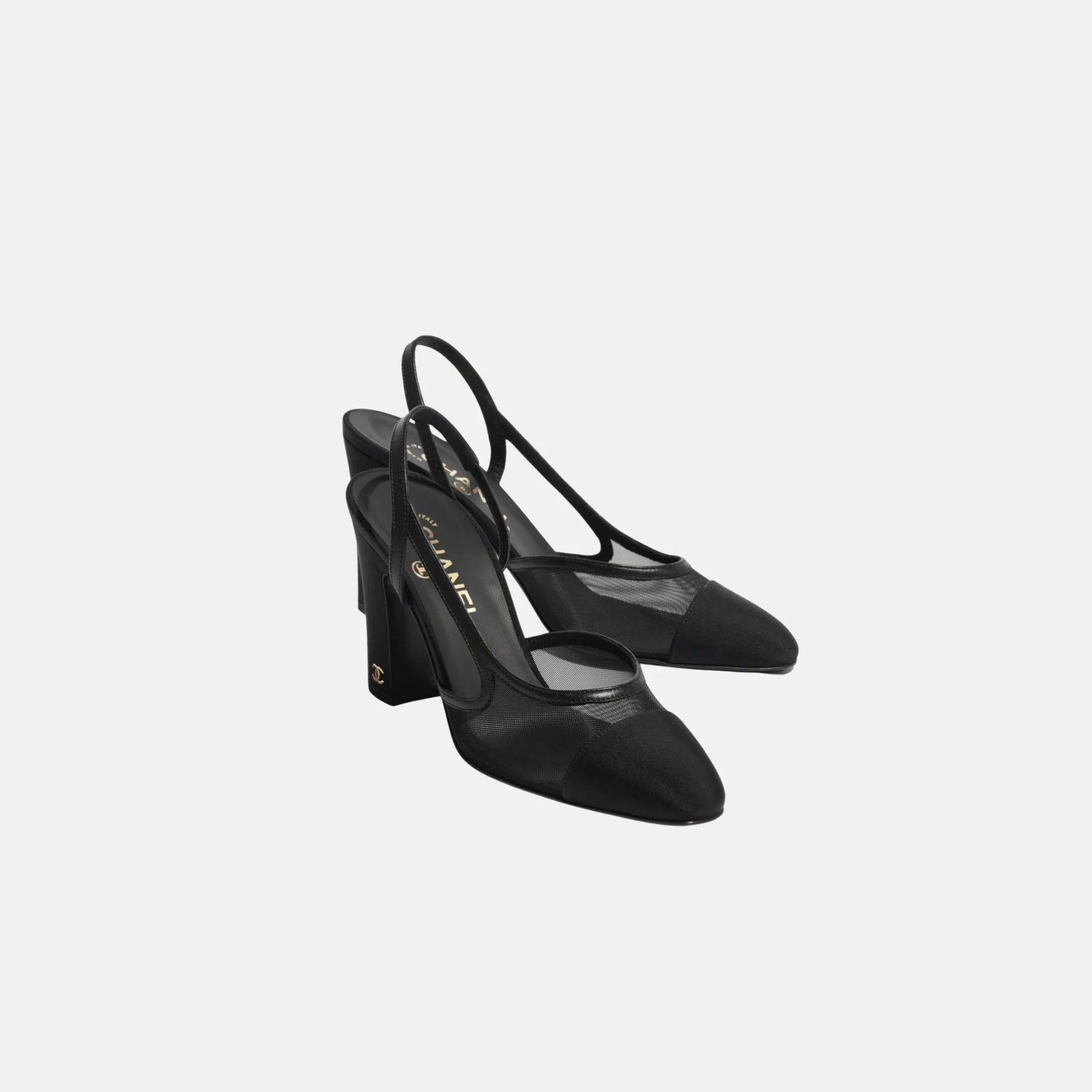 Heeled Slingbacks In Mesh And Grosgrain Chanel оригінал – Купити в Україні – вид ззаду