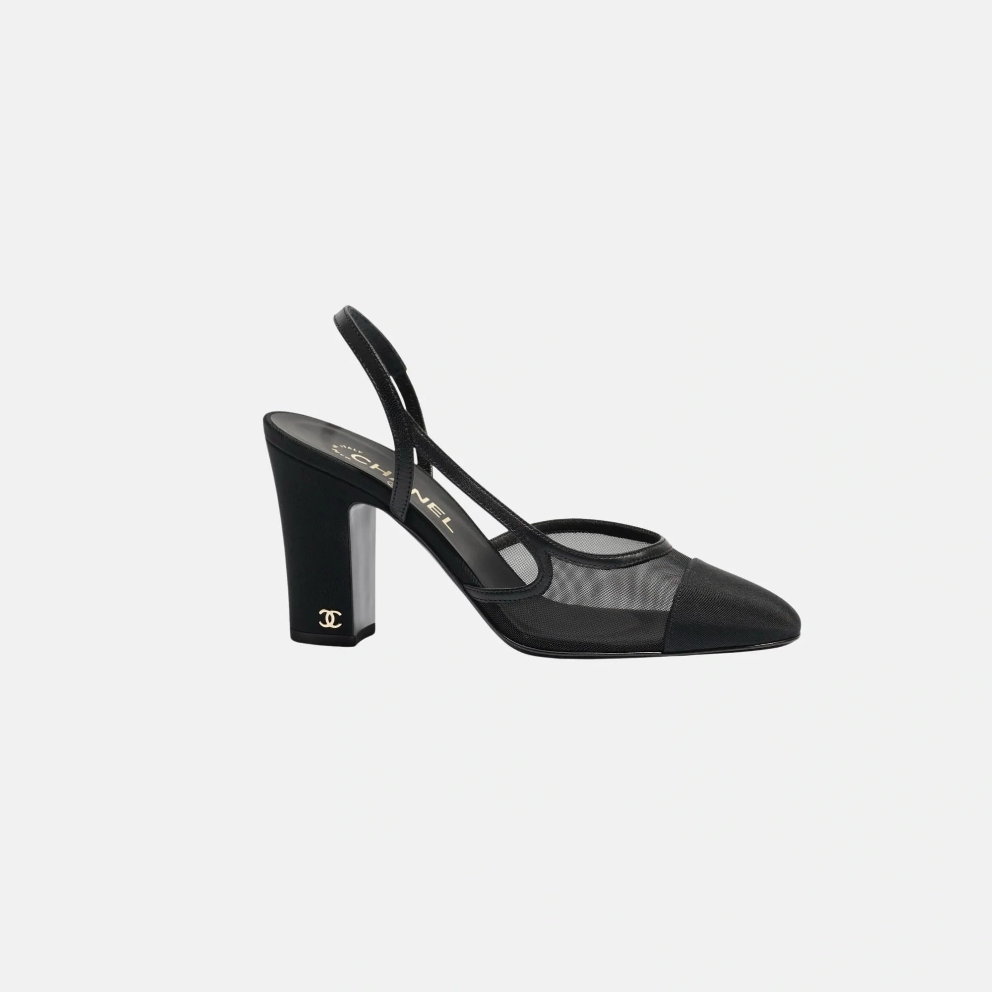 Heeled Slingbacks In Mesh And Grosgrain Chanel оригінал – Купити в Україні – боковий вид