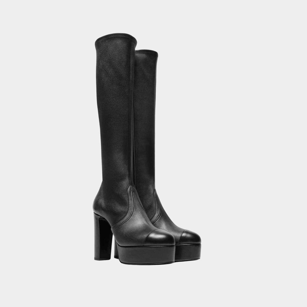 Оригінальна High Boots Stretch Lambskin And Lambskin Black Chanel – боковий вид