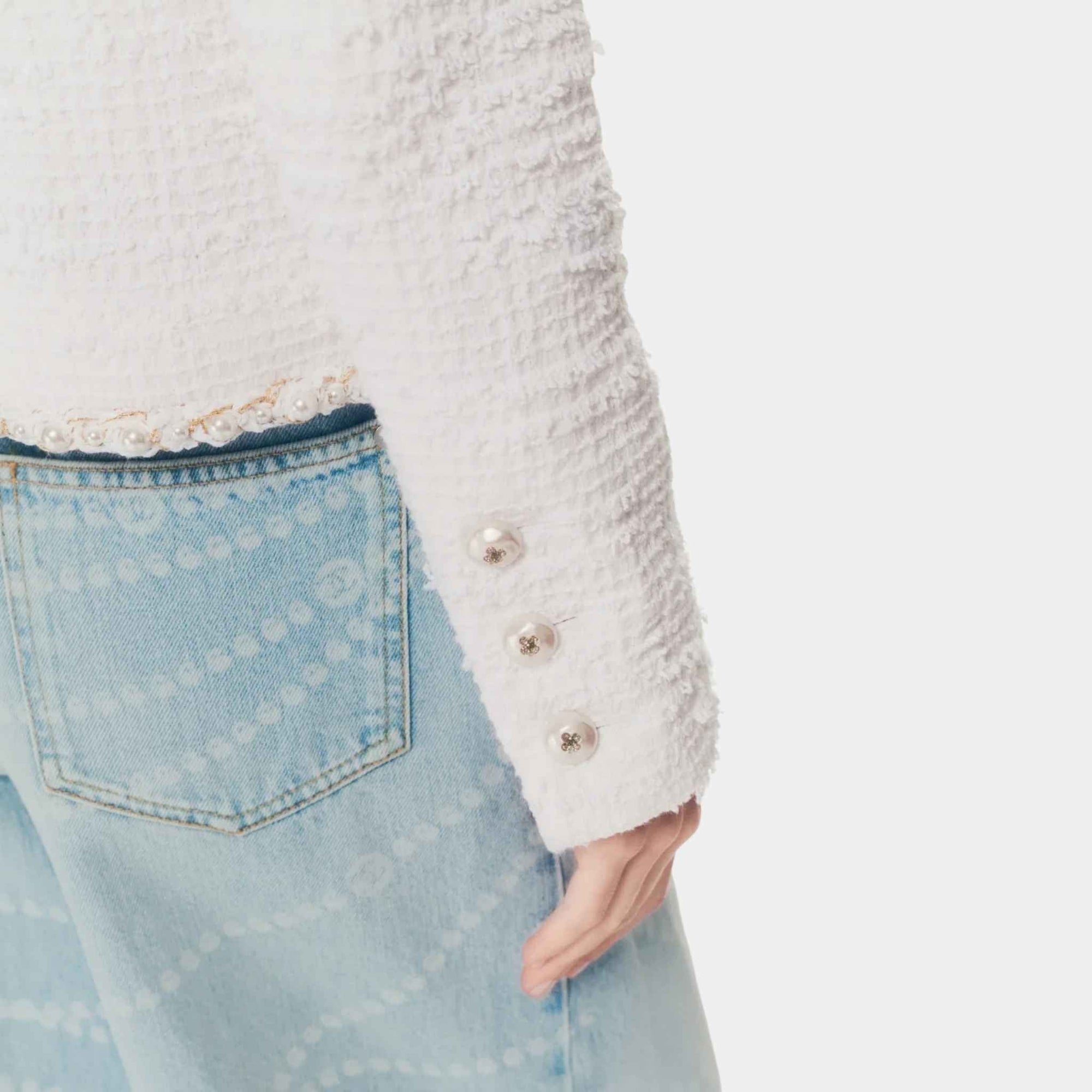 Jacket Cotton Tweed Imitation Pearls White Chanel оригінал – Купити в Україні – детальний вид