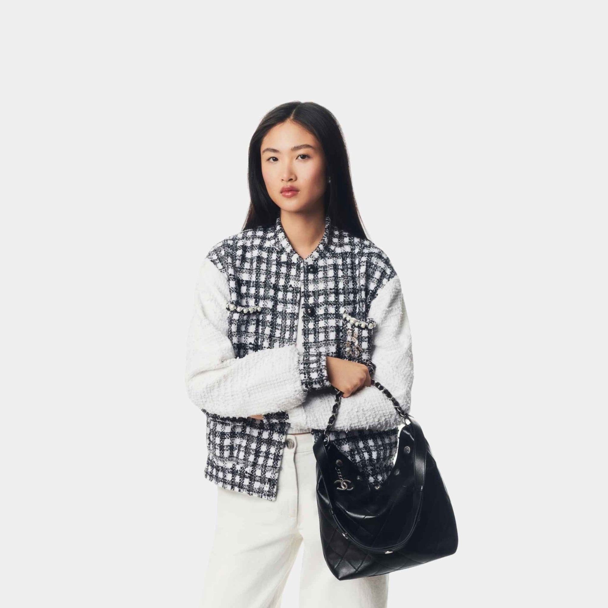 Jacket Cotton Tweed And Imitation Pearls White And Black Chanel оригінал – Купити в Україні – детальний вид