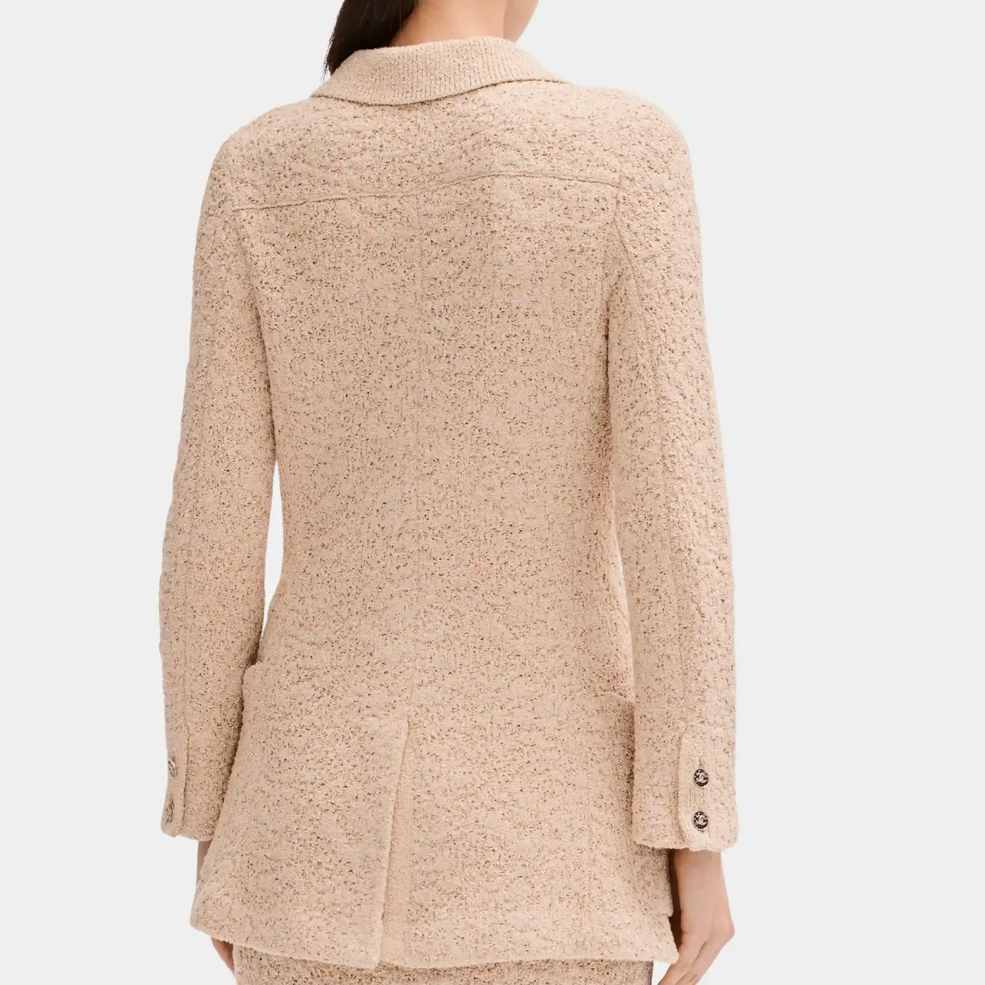 Jacket In Beige Silk And Cotton Chanel оригінал – Купити в Україні – вид ззаду