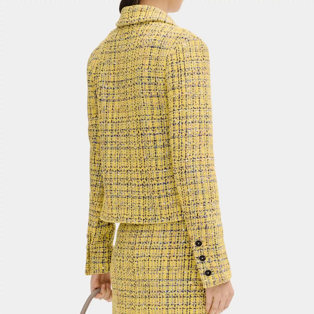 Jacket In Yellow Cotton Tweed Chanel – Гарантія оригінальності – вид ззаду