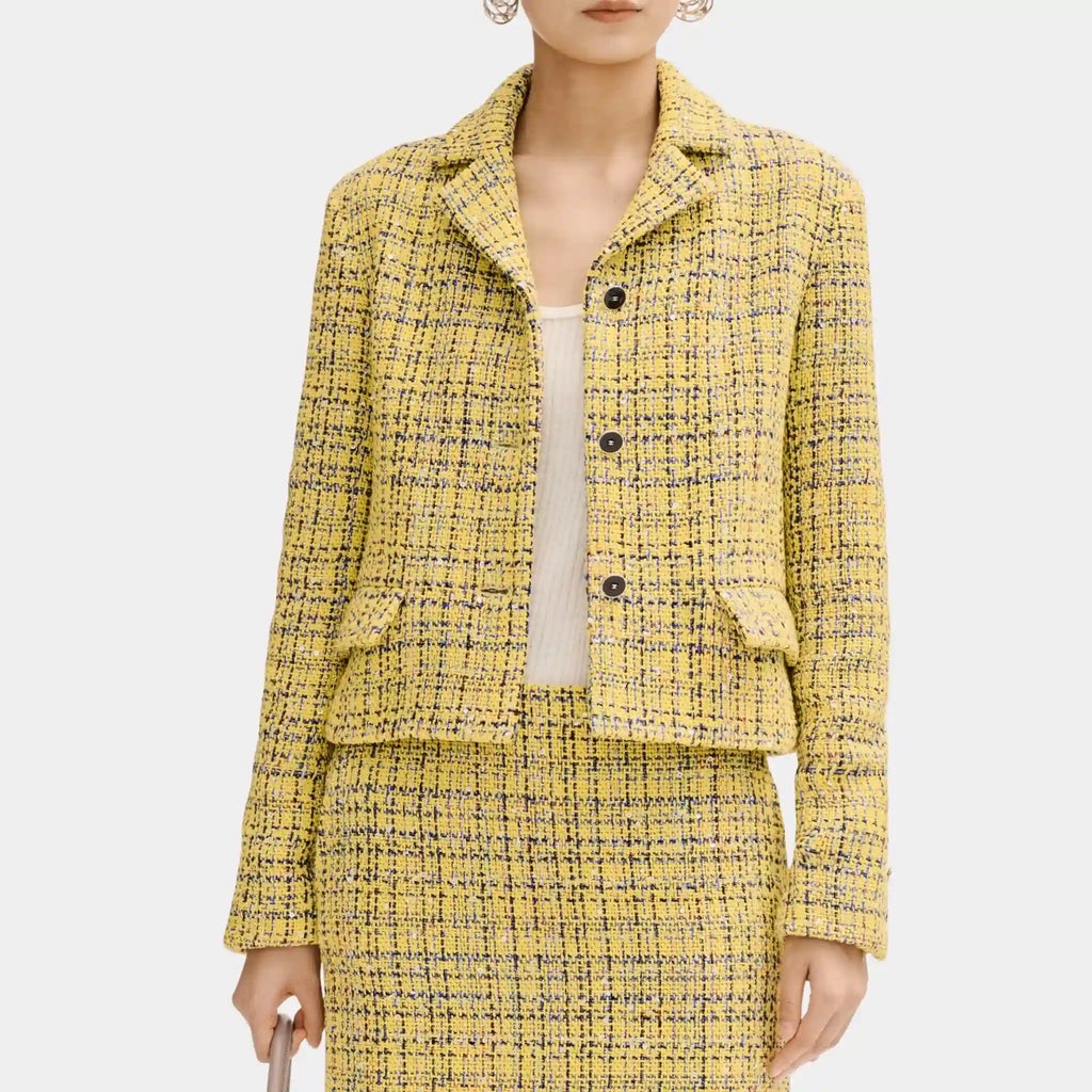 Jacket In Yellow Cotton Tweed Chanel – Гарантія оригінальності – боковий вид