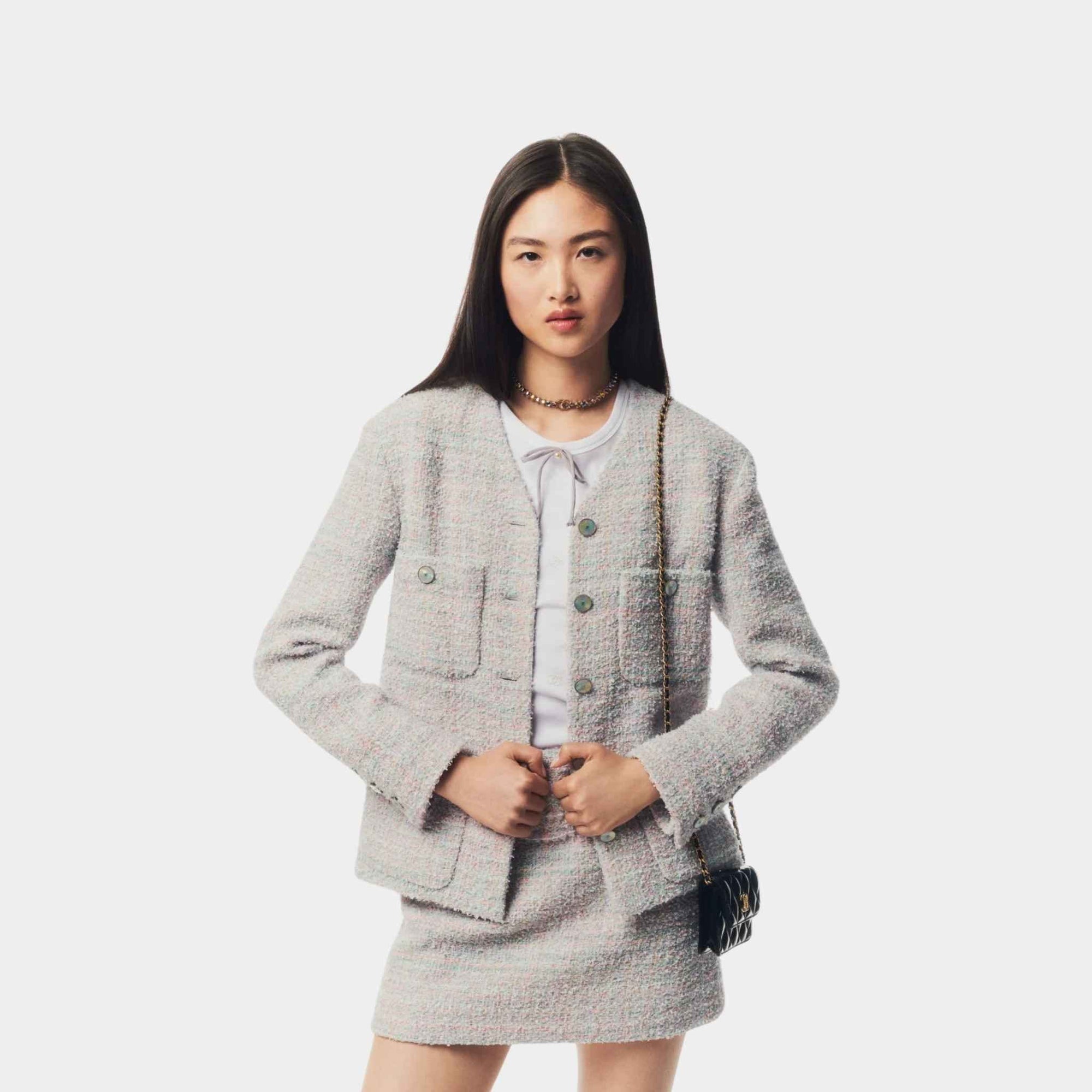 Jacket Tweed Multicolour Chanel – Гарантія оригінальності – вид ззаду