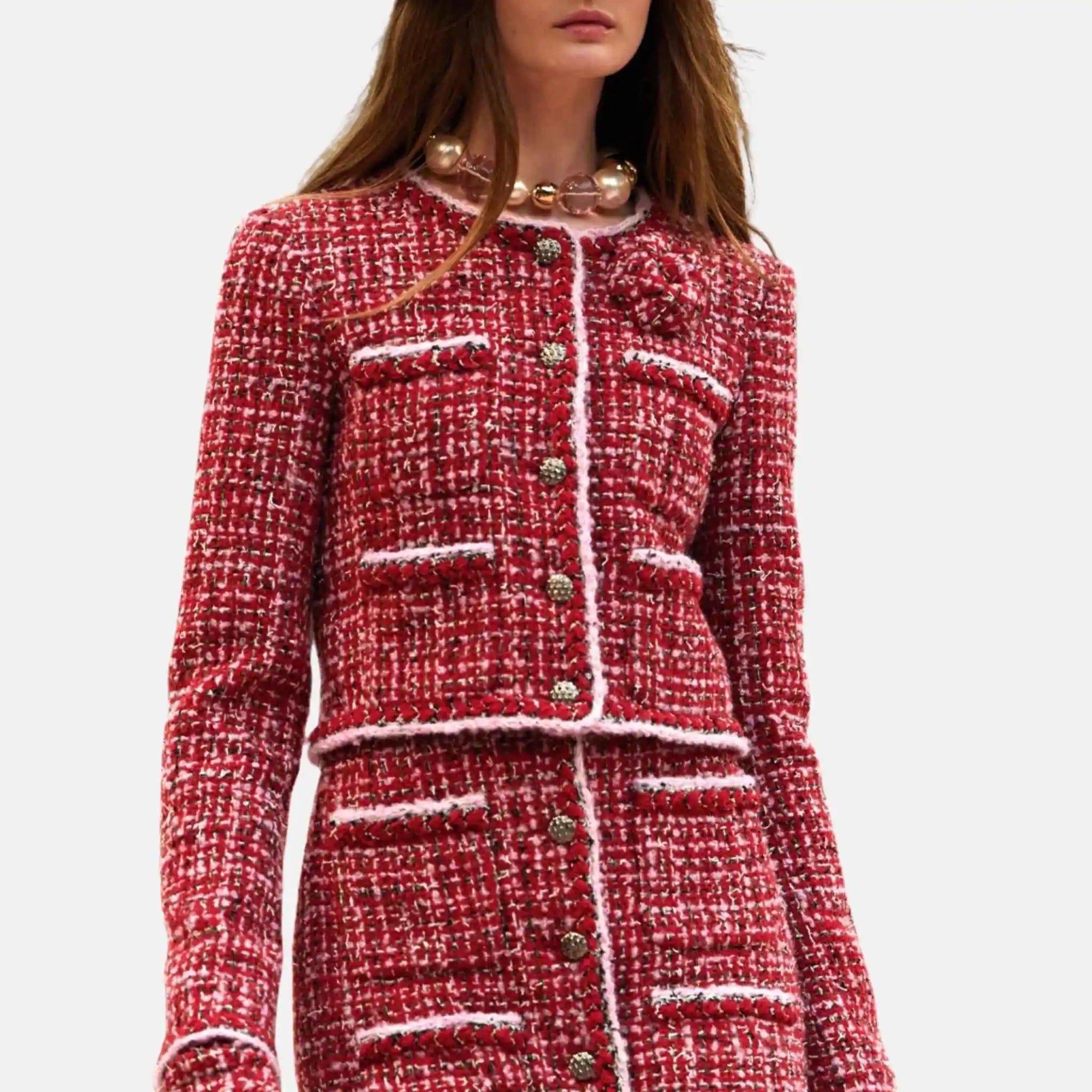 Оригінальна Jacket Tweed Red Chanel – боковий вид