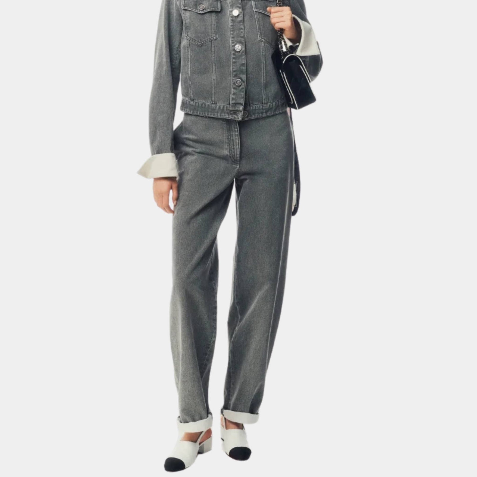 Jeans Washed Out Denim Grey White Chanel оригінал – Купити в Україні – вид ззаду