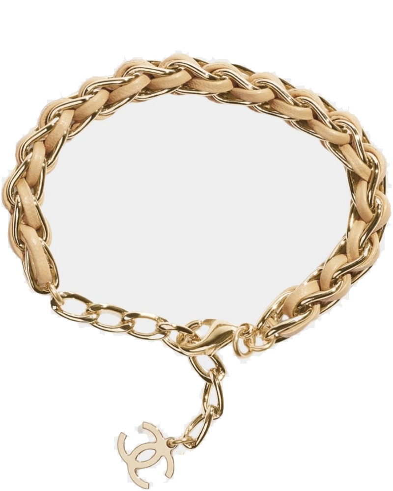 Braided Bracelet Metal & Lambskin Gold & Beige Chanel оригінал – Купити в Україні