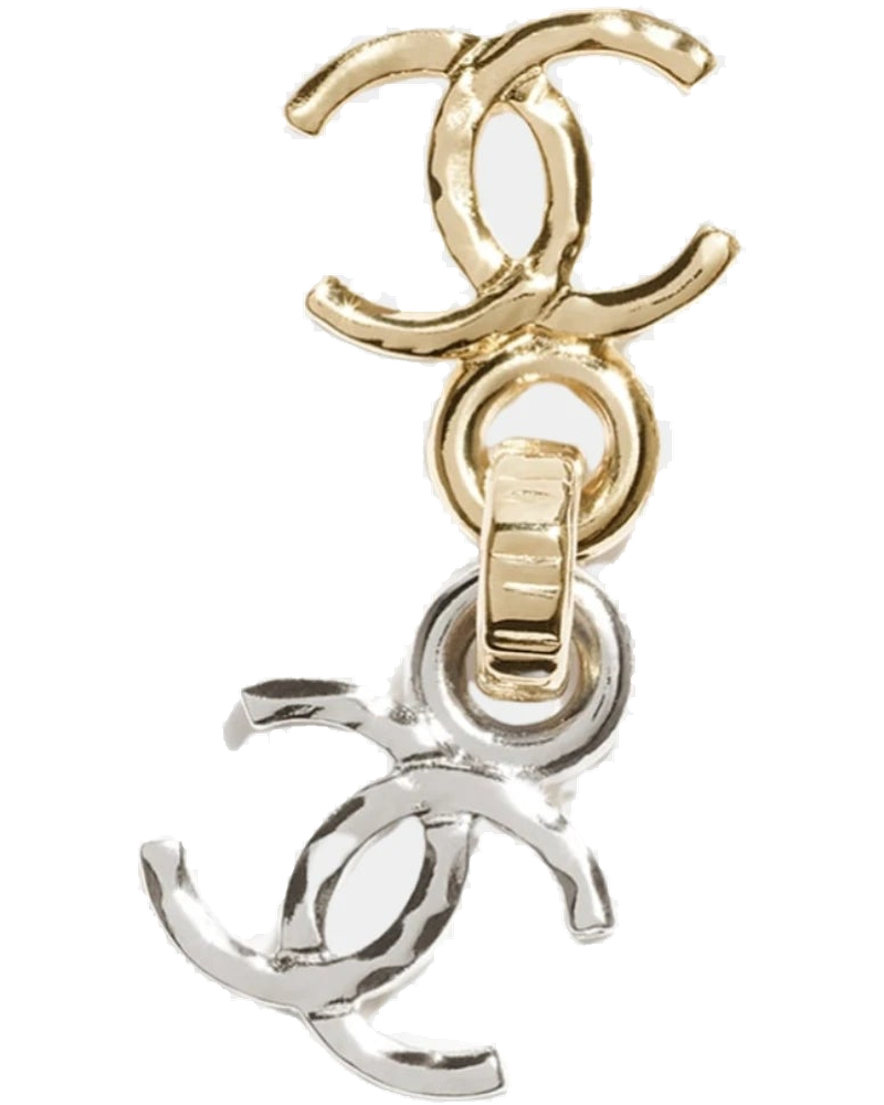 Pendant Earrings In Gold & Silver Metal Chanel оригінал – Купити в Україні