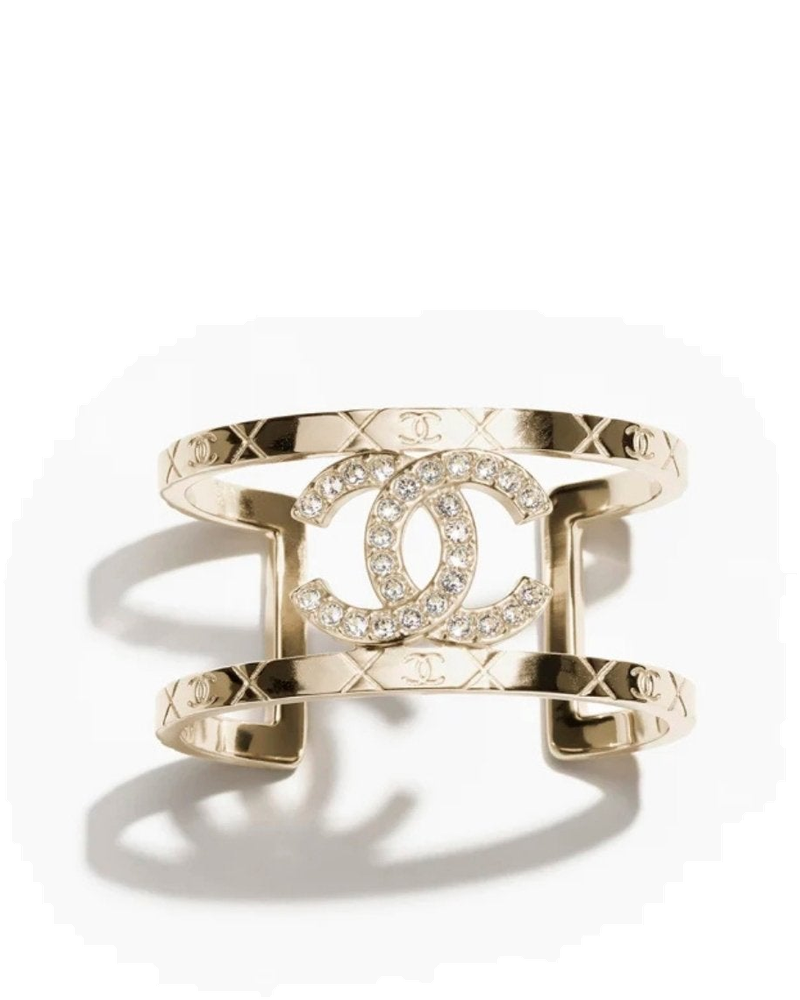 Cuff Metal And Diamonds Gold Crystal Chanel – Гарантія оригінальності