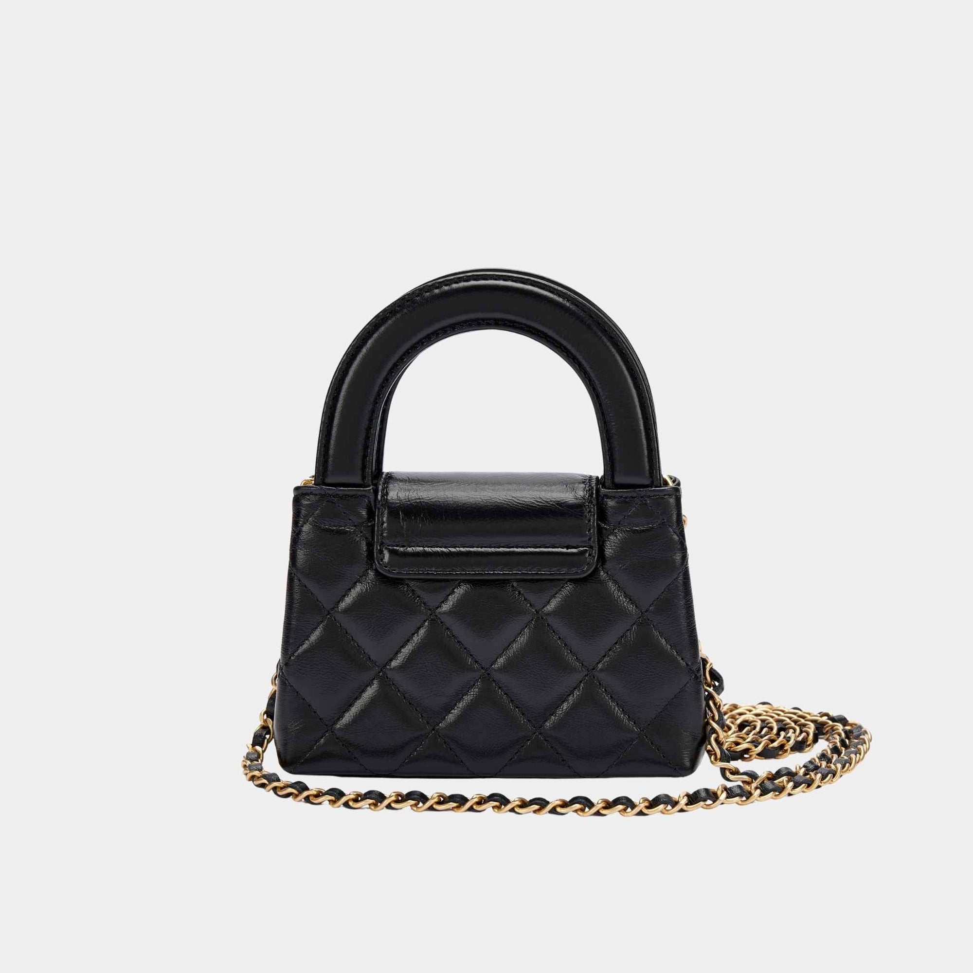 Оригінальна Kelly Micro Aged Calf Black Chanel – детальний вид