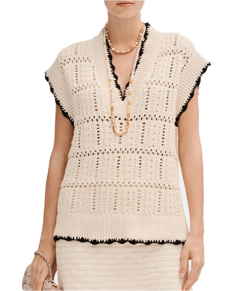 Оригінальна Sweater In Ecru And Black Cotton Chanel