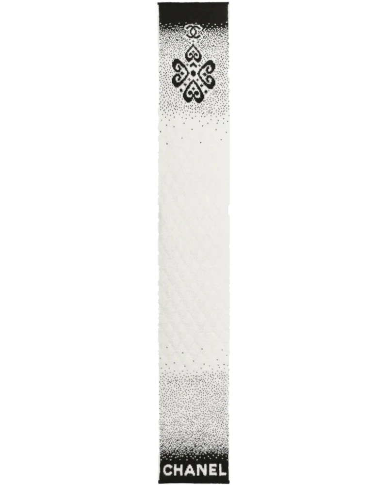 Scarf Cashmere & Wool Black & White Chanel оригінал – Купити в Україні
