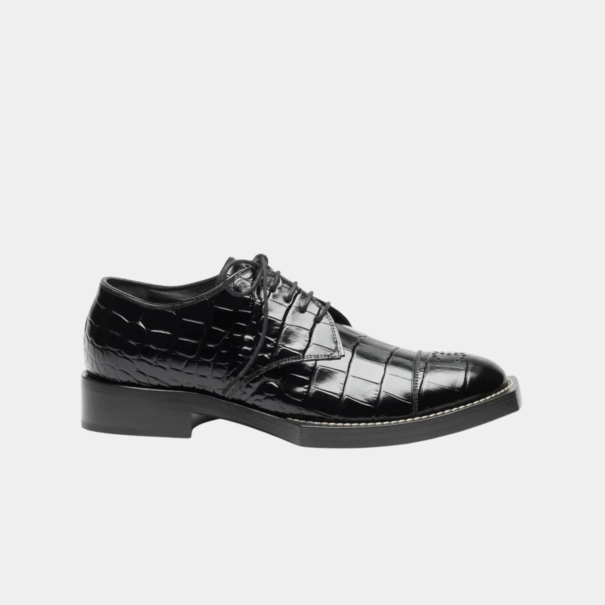Lace-Up Shoes In Crocodile Embossed Patent Calfskin Chanel – Гарантія оригінальності – боковий вид