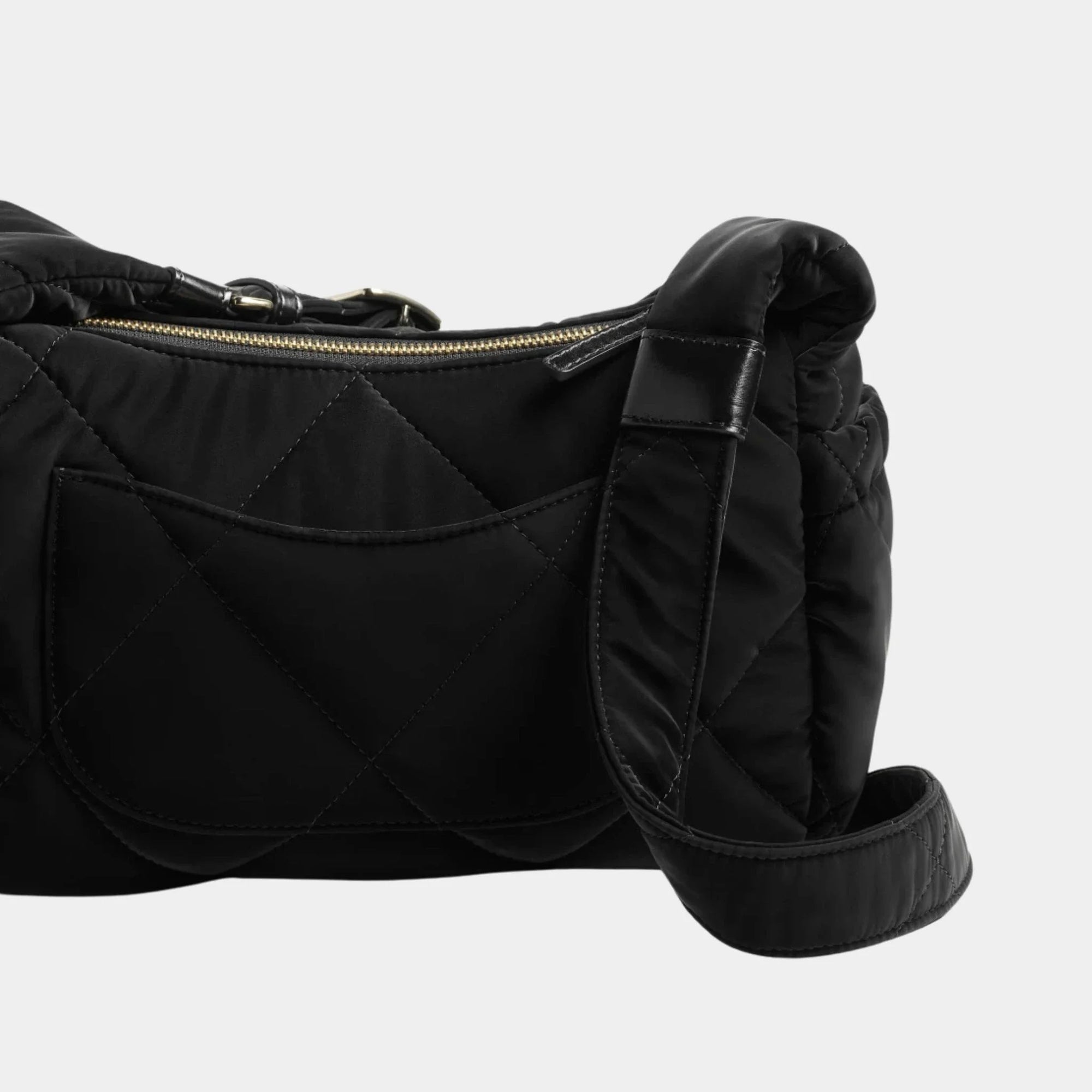 Large Bowling Bag Black Velvet Effect Nylon & Gold Metal Chanel оригінал – Купити в Україні – детальний вид