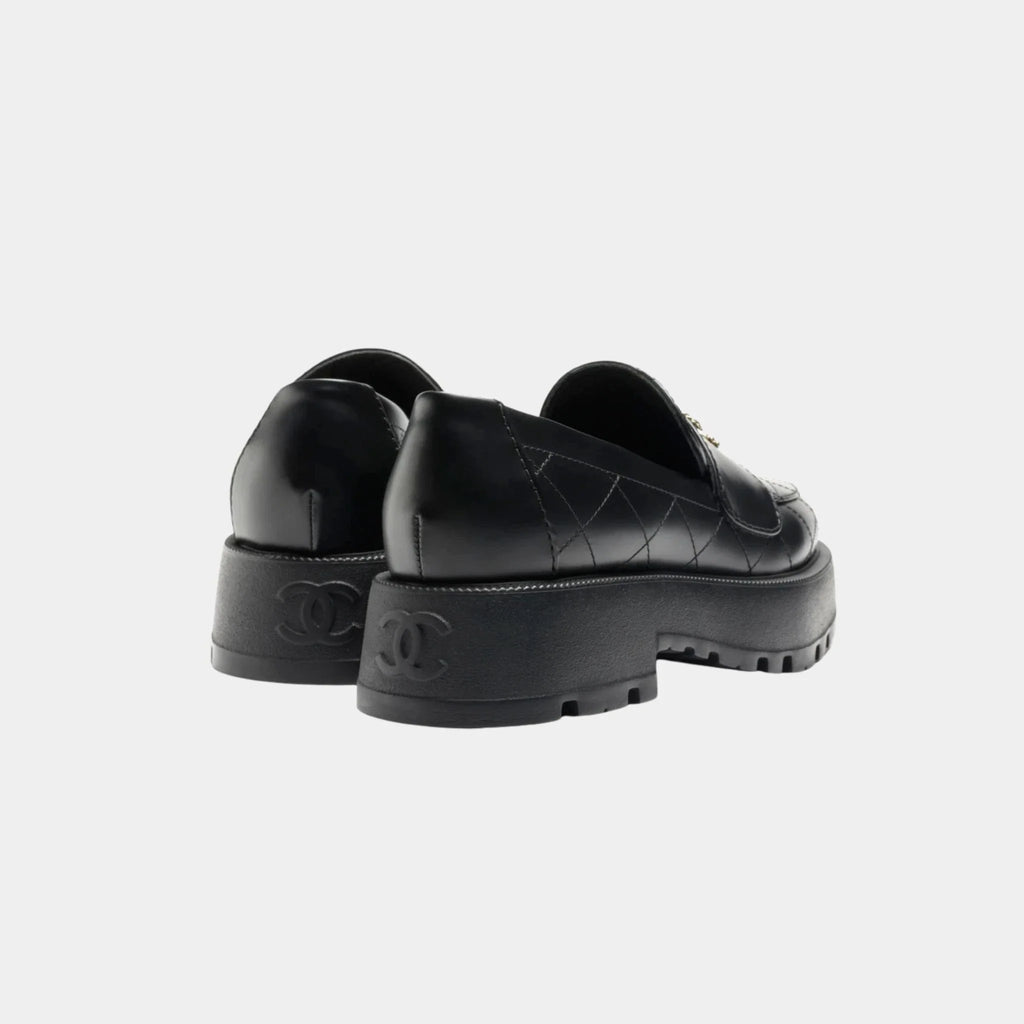 Loafers In Black Calfskin Chanel – Гарантія оригінальності – вид ззаду
