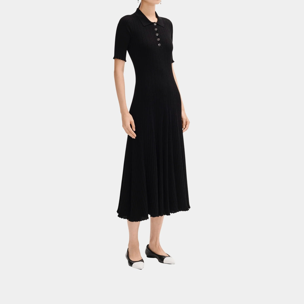 Оригінальна Long Dress In Black Mixed Fibres Chanel – боковий вид