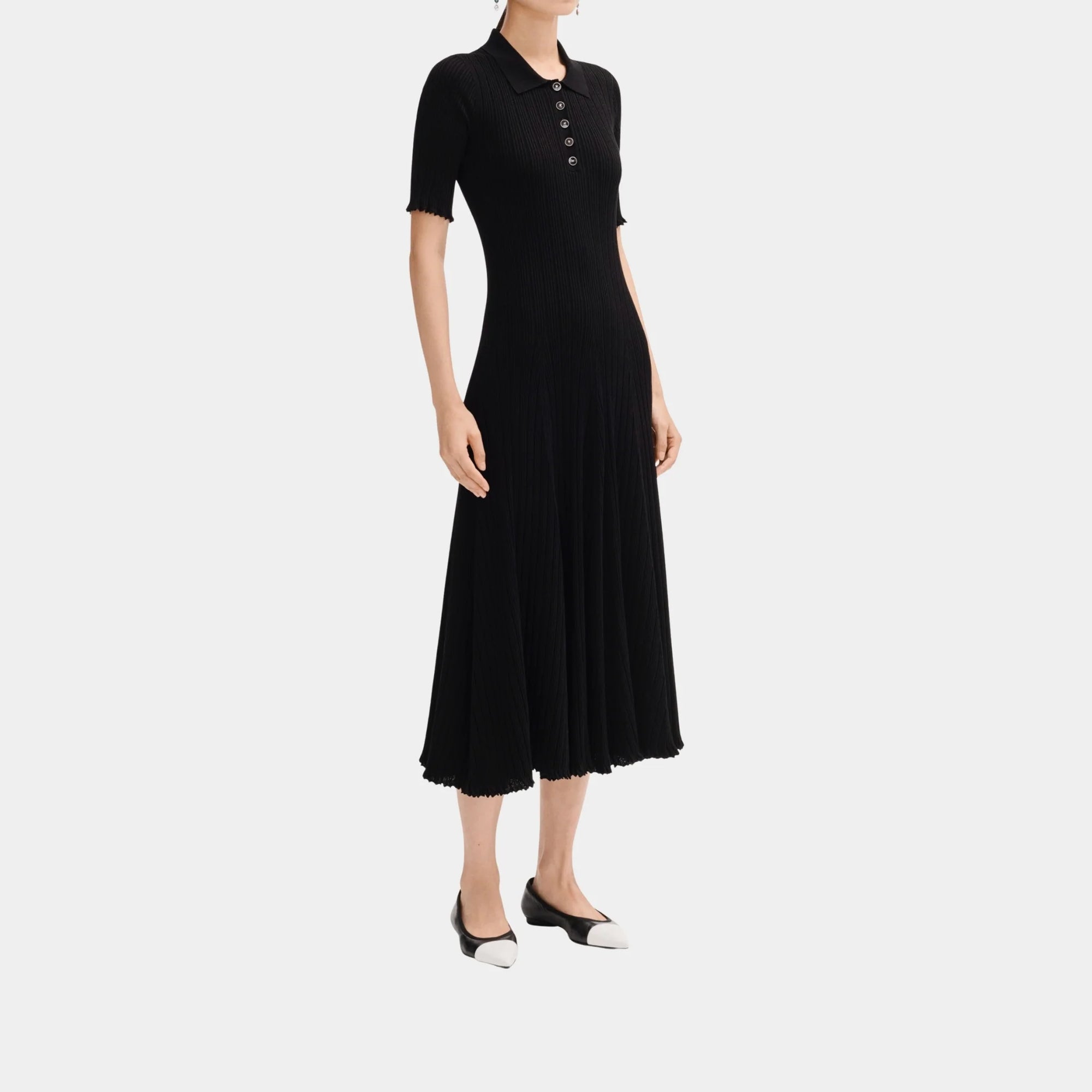 Оригінальна Long Dress In Black Mixed Fibres Chanel – боковий вид