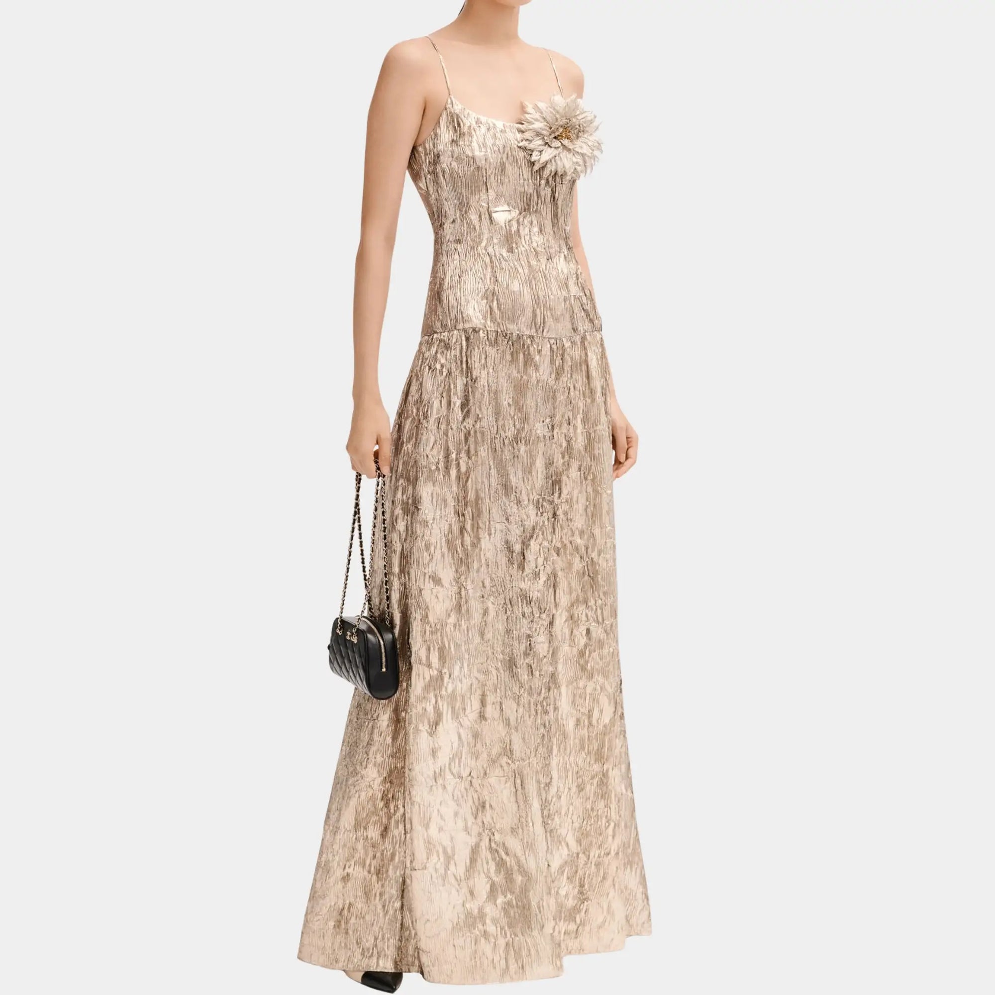 Long Dress In Silk And Mixed Fibers Chanel оригінал – Купити в Україні – боковий вид