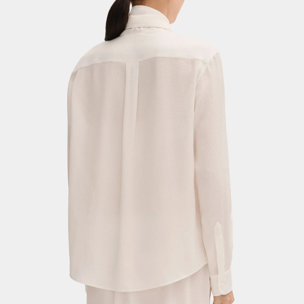 Long-Sleeved Blouse In Silk Jacquard Chanel – Гарантія оригінальності – вид ззаду